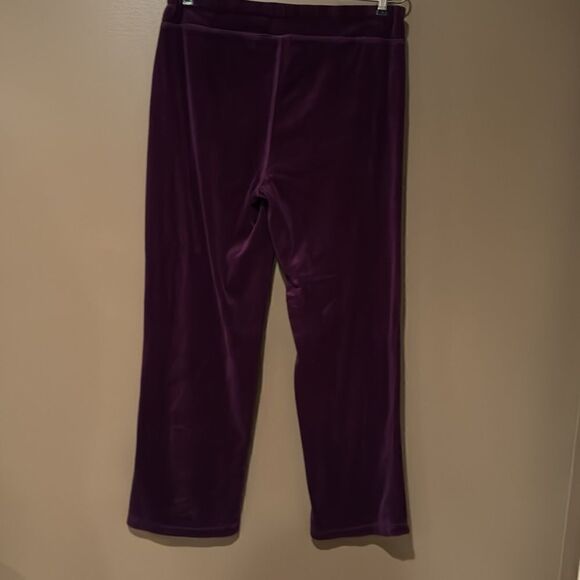 Onque Casuals Purple Velour Track Suit Size Medium 2 Pc Set Sequins on Jacket - Picture 8 of 8